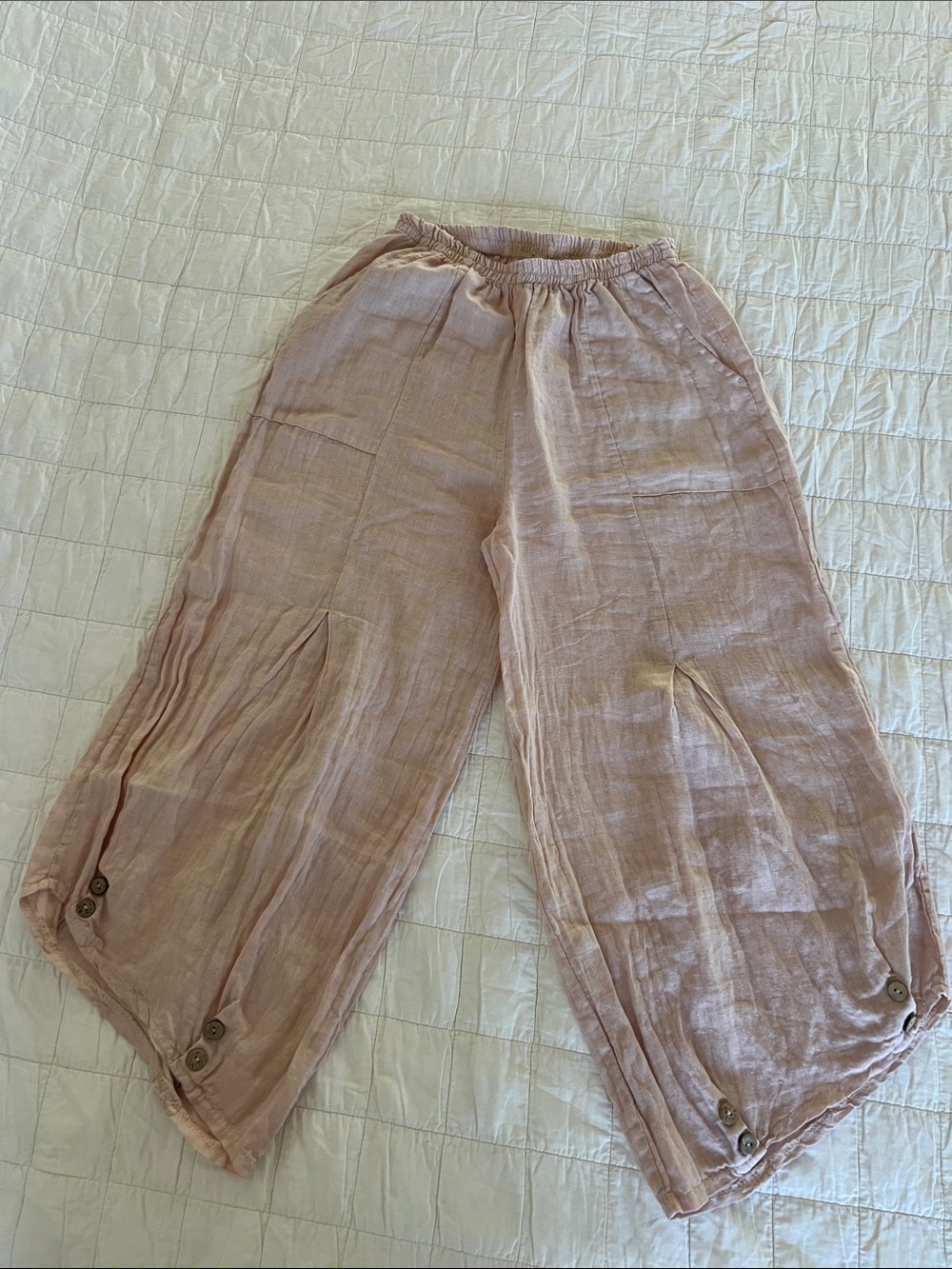 Meo meli Italy 💯 linen dusty pink pants size XS/small